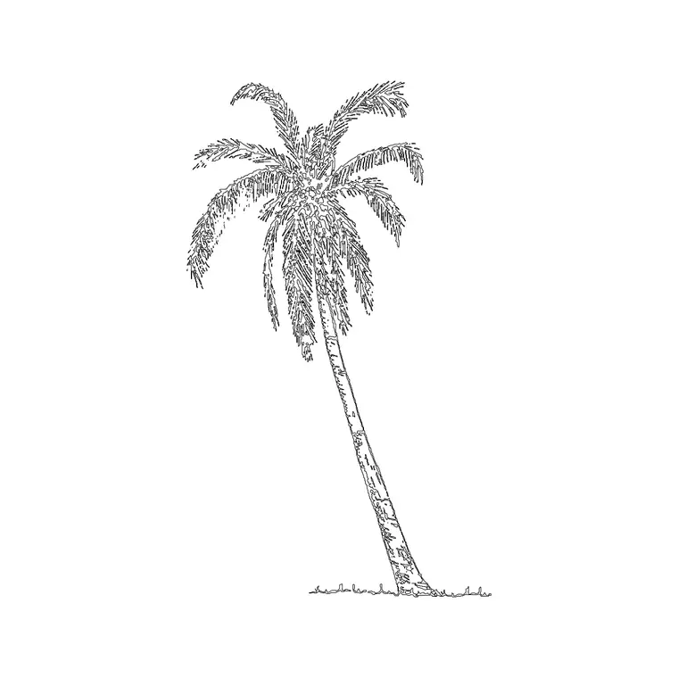 Palm Elevation 5 DWG CAD block thumbnail — trees & plants drawing