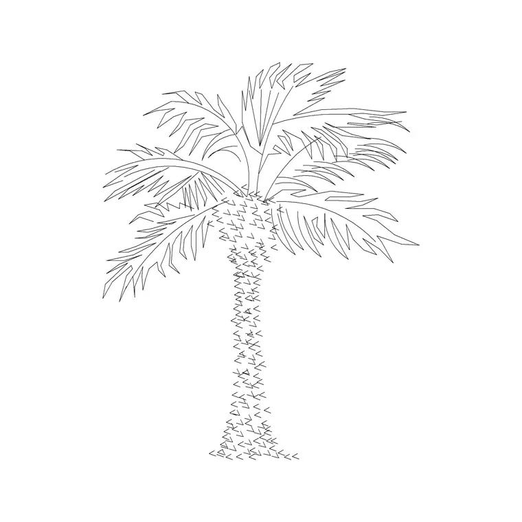 Palm Elevation 6 DWG CAD block thumbnail — trees & plants drawing