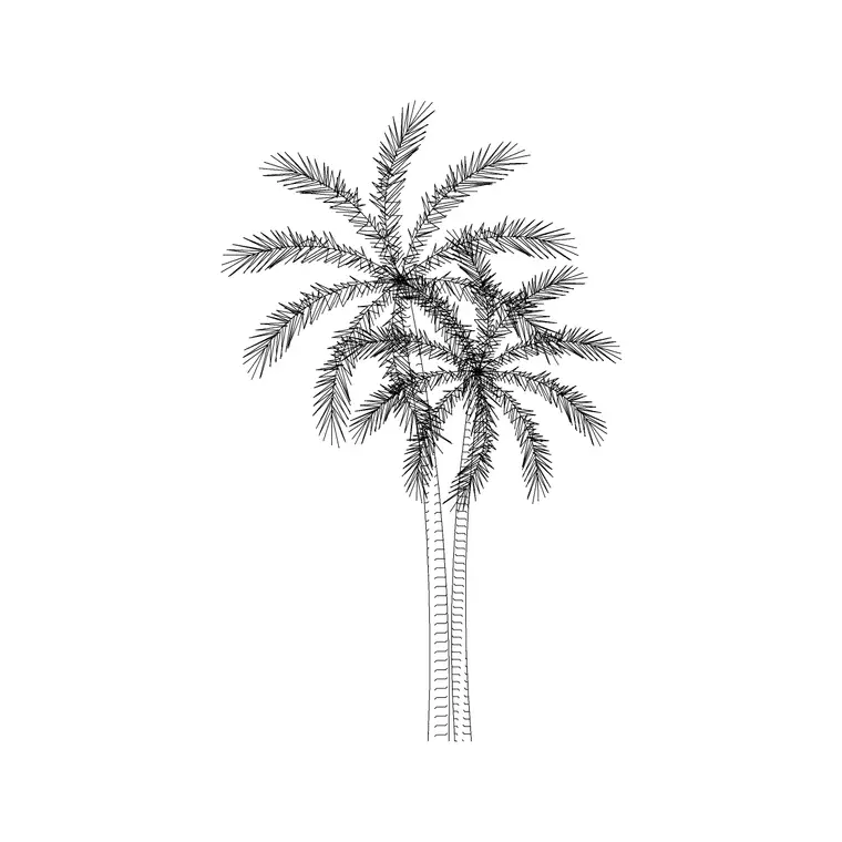 Palm Elevation 7 DWG CAD block thumbnail — trees & plants drawing