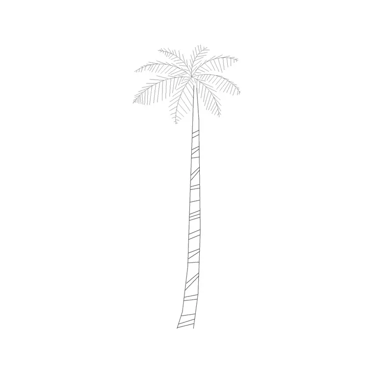 Palm Elevation 8 DWG CAD block thumbnail — trees & plants drawing