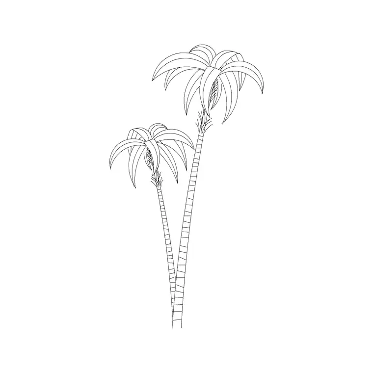 Palm Elevation 9 DWG CAD block thumbnail — trees & plants drawing