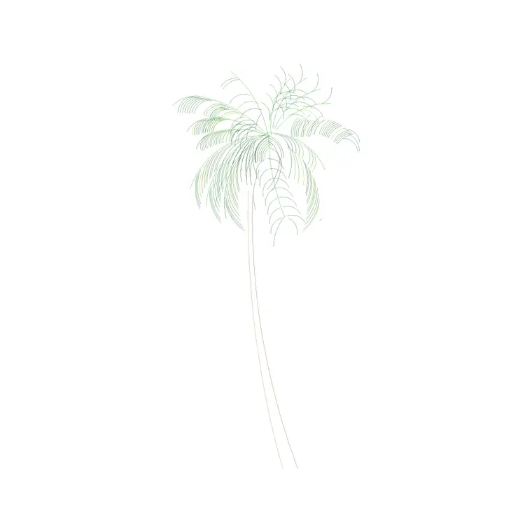 Palm Tree Front Ele (7) DWG CAD block thumbnail — trees & plants drawing