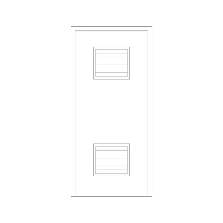 Panel Door With Double Grill DWG CAD block thumbnail — doors drawing