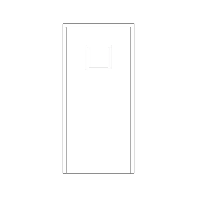Panel Door With Square Vision Panel 2 DWG CAD block thumbnail — doors drawing