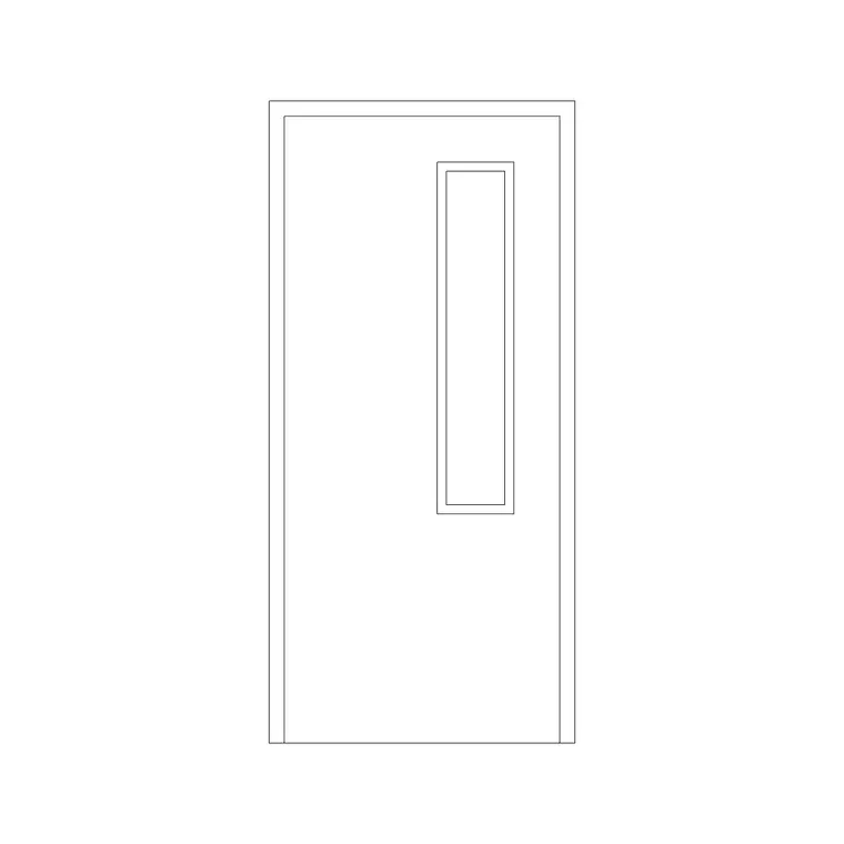 Panel Door With Vision Panel DWG CAD block thumbnail — doors drawing