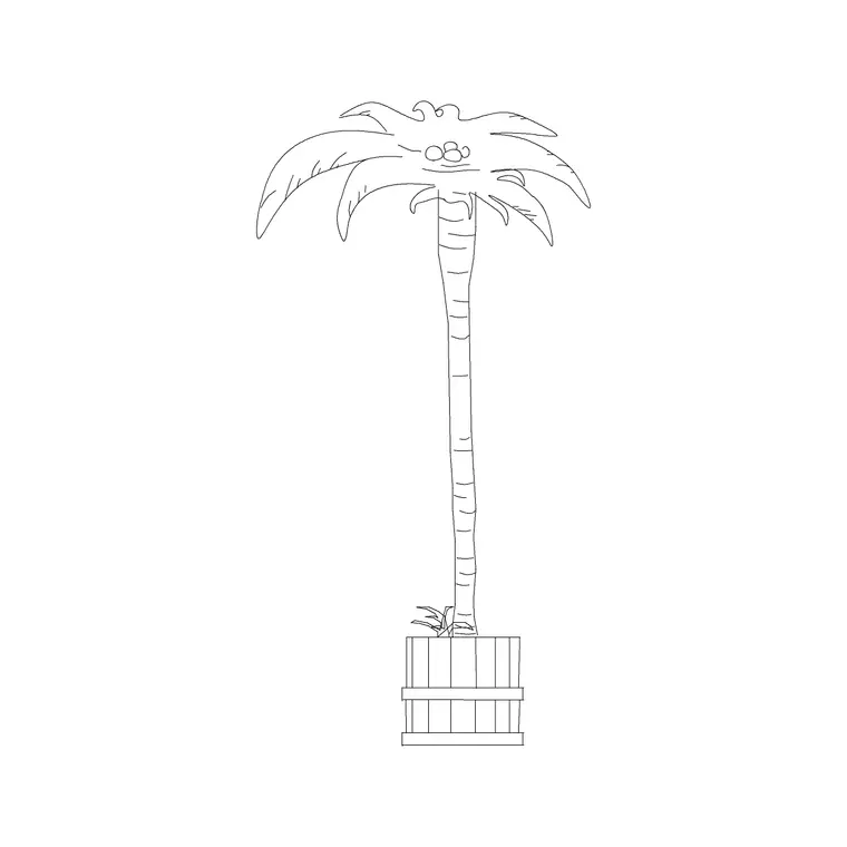 Papaya Plant DWG CAD block thumbnail — trees & plants drawing