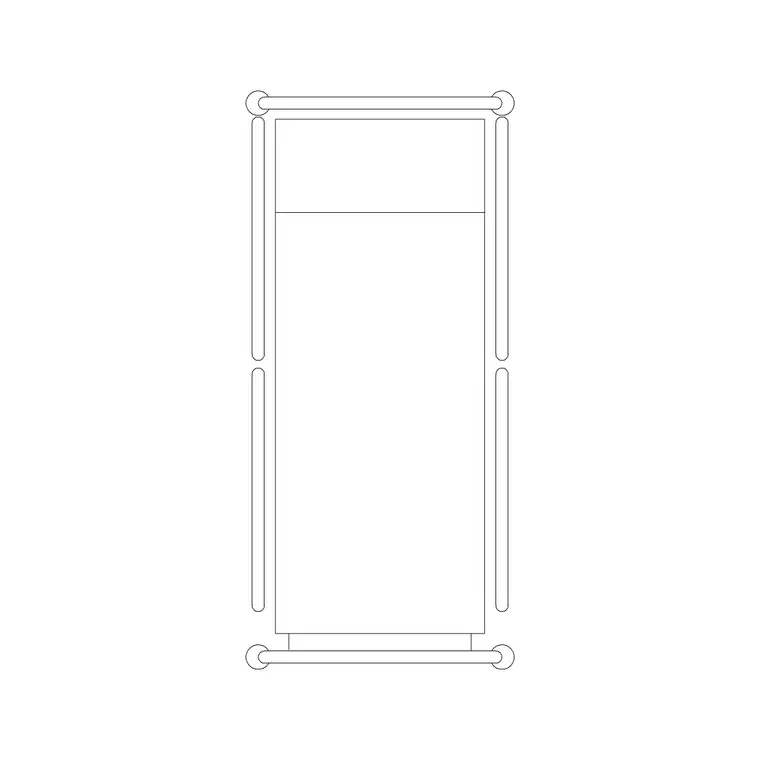 Patient Bed Plan DWG CAD block thumbnail — medical drawing