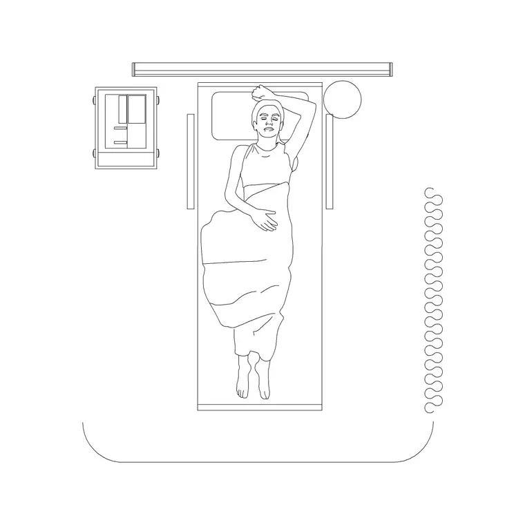 Patient Couch DWG CAD block thumbnail — medical drawing