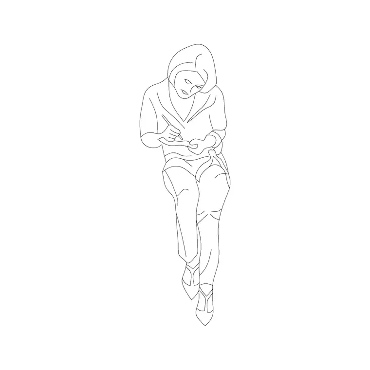People Plan 10 DWG CAD block thumbnail — people drawing