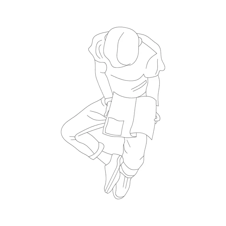 People Plan 5 DWG CAD block thumbnail — people drawing