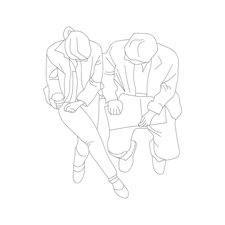 People Plan 6 DWG CAD block thumbnail — people drawing