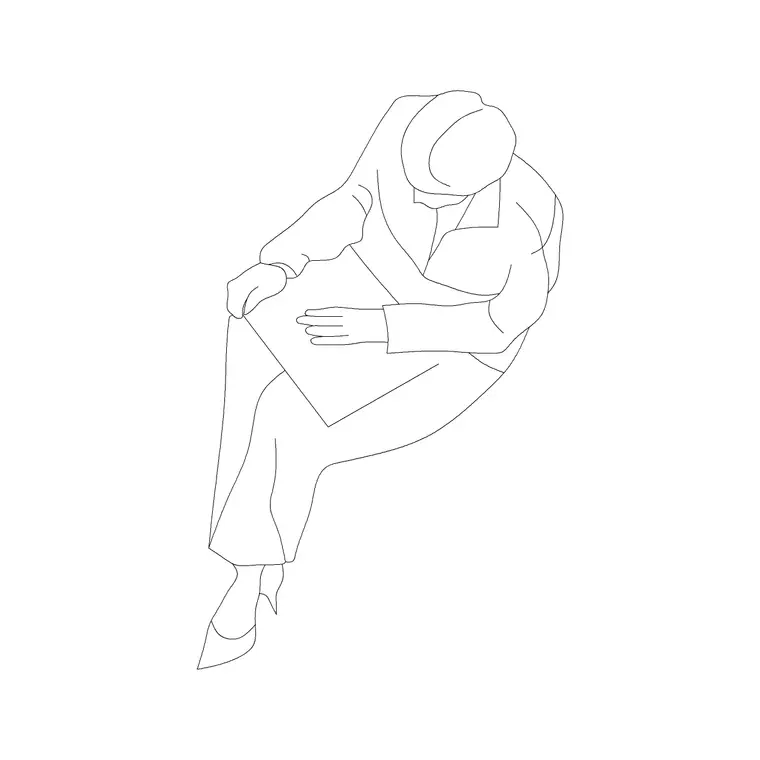 People Plan 9 DWG CAD block thumbnail — people drawing