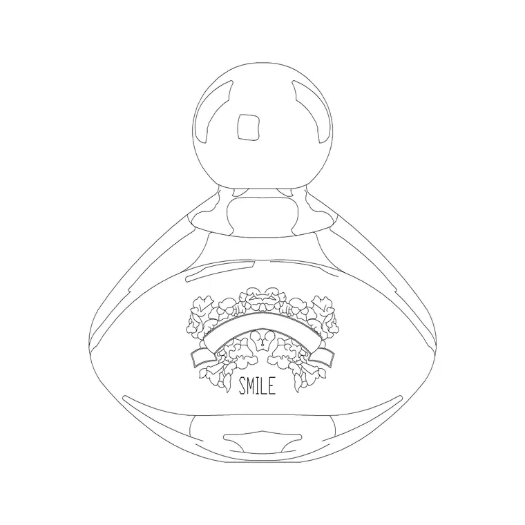 Perfume Smile DWG CAD block thumbnail — accessories drawing