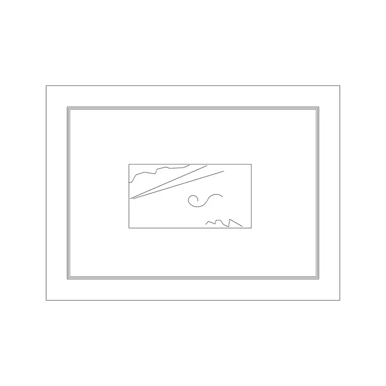 Picture Frame CAD block DWG — plan and elevation view