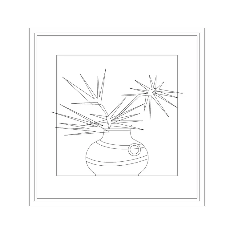 Picture Pot Frame DWG CAD block thumbnail — accessories drawing
