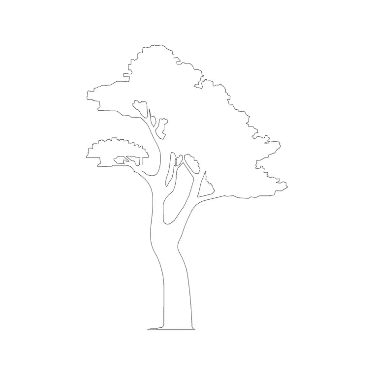 Pine Elevation 6 DWG CAD block thumbnail — trees & plants drawing