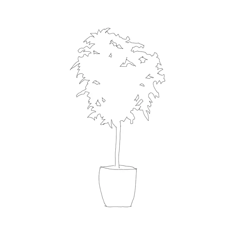 Plant 008 DWG CAD block thumbnail — trees & plants drawing