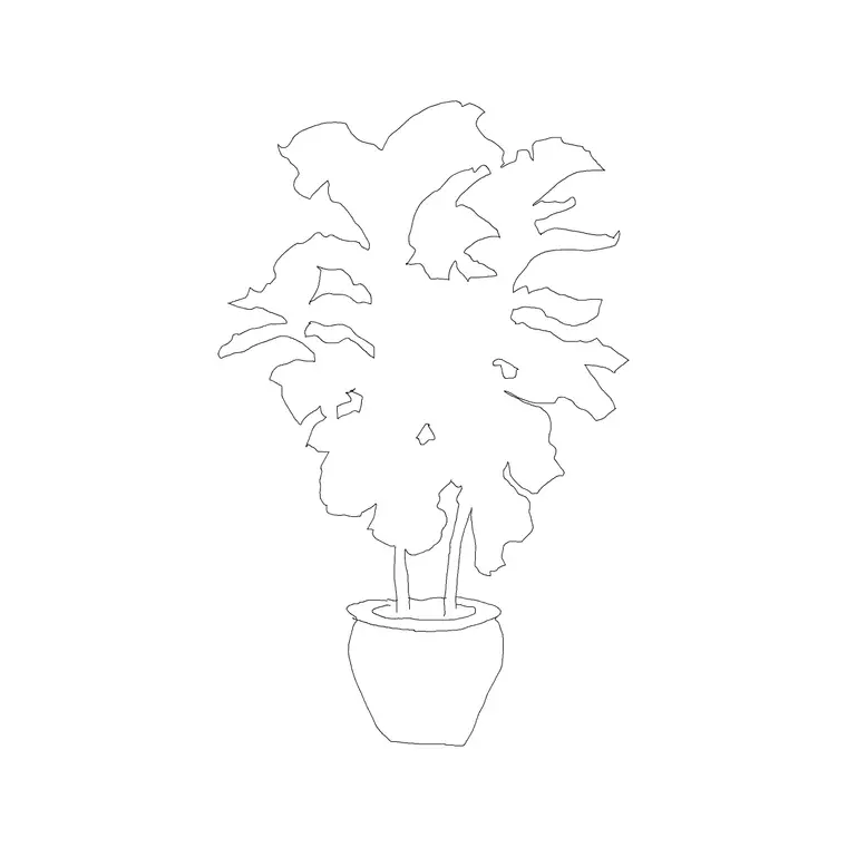 Plant 012 DWG CAD block thumbnail — trees & plants drawing