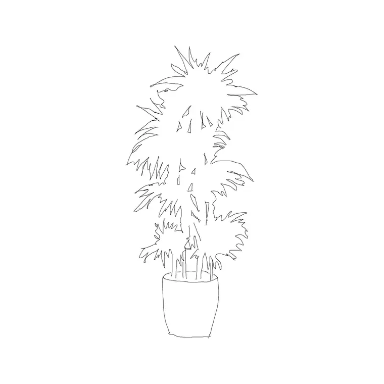 Plant 020 DWG CAD block thumbnail — trees & plants drawing