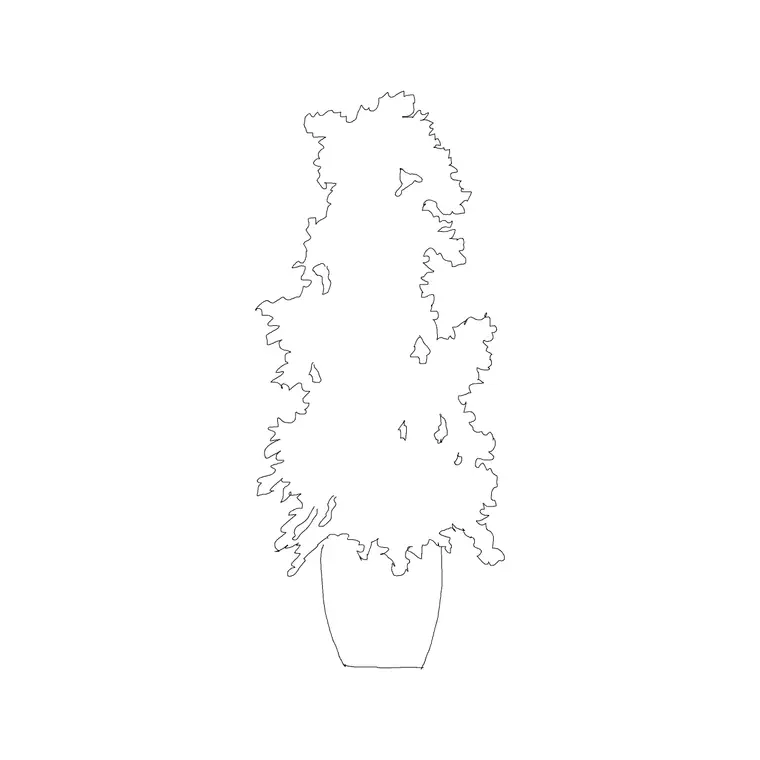 Plant 022 DWG CAD block thumbnail — trees & plants drawing