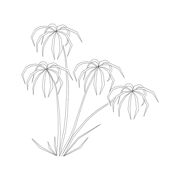 Plant Flower (2) DWG CAD block thumbnail — trees & plants drawing