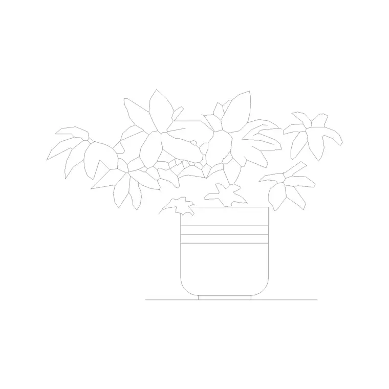 Plant Pot 1 DWG CAD block thumbnail — trees & plants drawing
