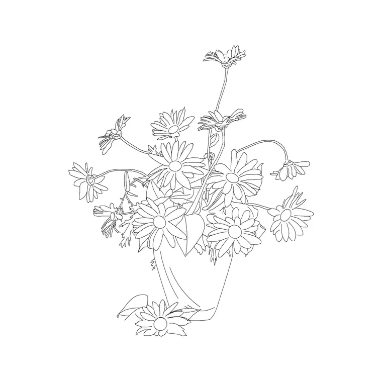 Plant With Fiber Glass Pot DWG CAD block thumbnail — trees & plants drawing