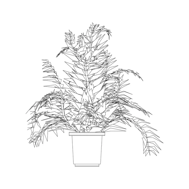 Plant With High Foliage DWG CAD block thumbnail — accessories drawing