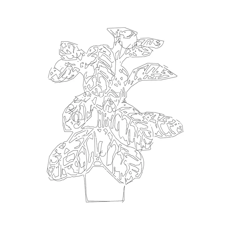 Plants DWG CAD block thumbnail — trees & plants drawing
