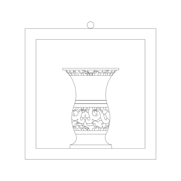 Po Frame CAD block DWG — plan and elevation view