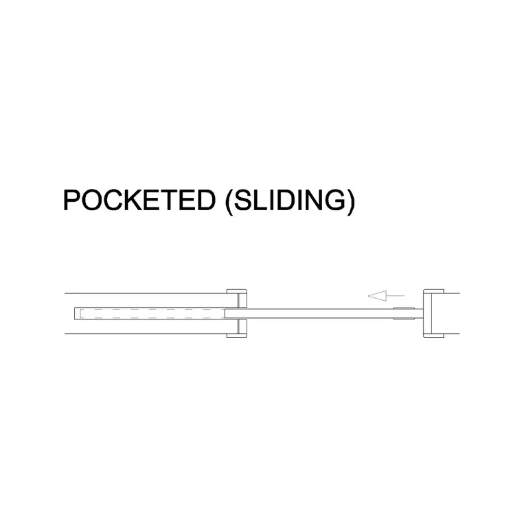 Pocket Sliding Door DWG CAD block thumbnail — doors drawing
