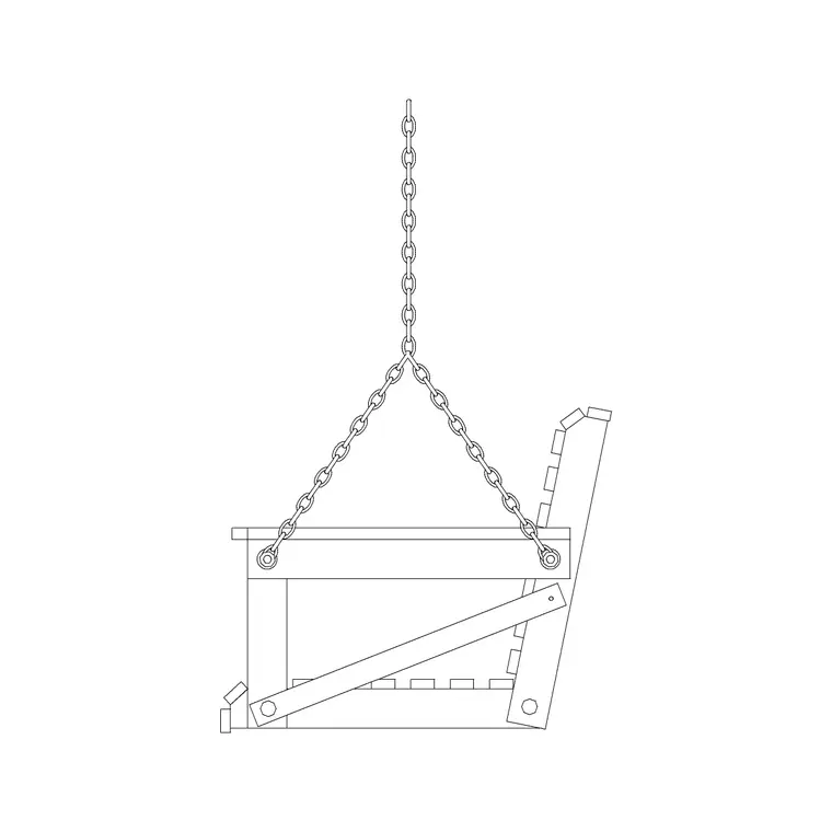 Porch Swing Side DWG CAD block thumbnail — outdoor drawing