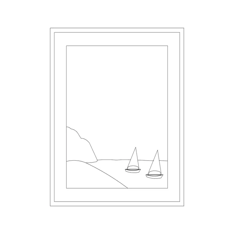 Portrait Frame 1 DWG CAD block thumbnail — accessories drawing