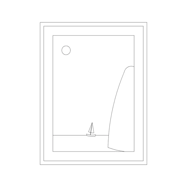 Portrait Frame 2 DWG CAD block thumbnail — accessories drawing