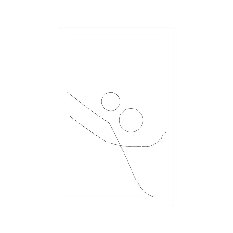 Portrait Frame 8 DWG CAD block thumbnail — accessories drawing