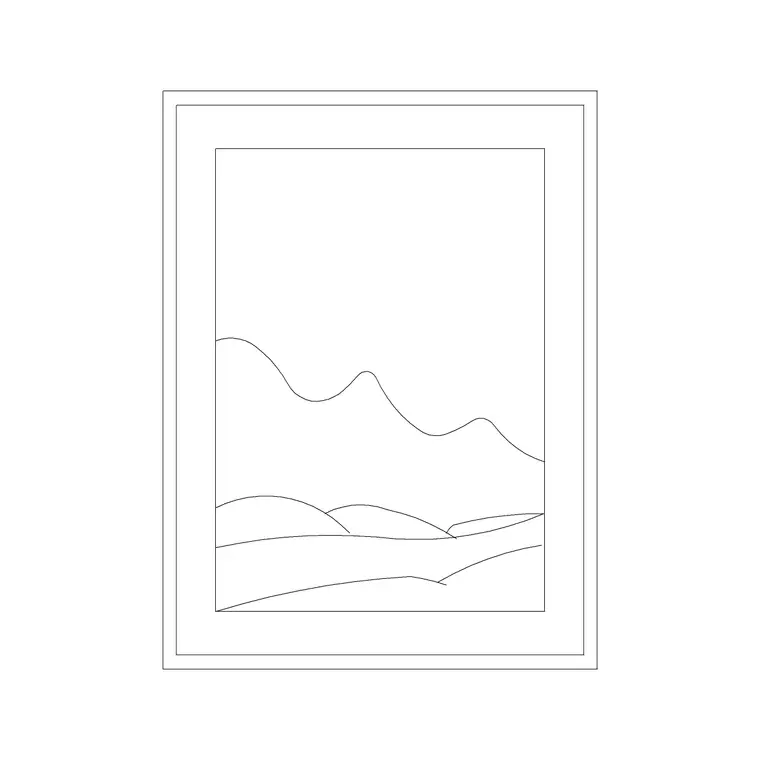Portrait Frame DWG CAD block thumbnail — accessories drawing