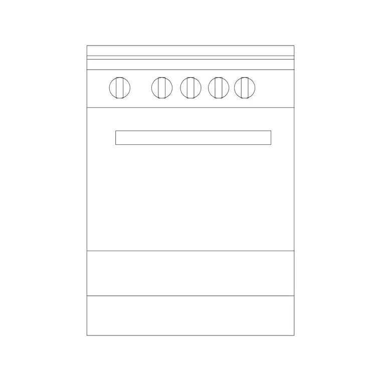 Ranges 1 DWG CAD block thumbnail — kitchen drawing