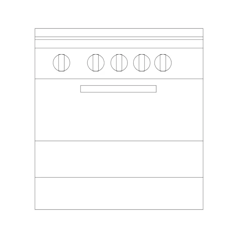 Ranges 2 DWG CAD block thumbnail — kitchen drawing