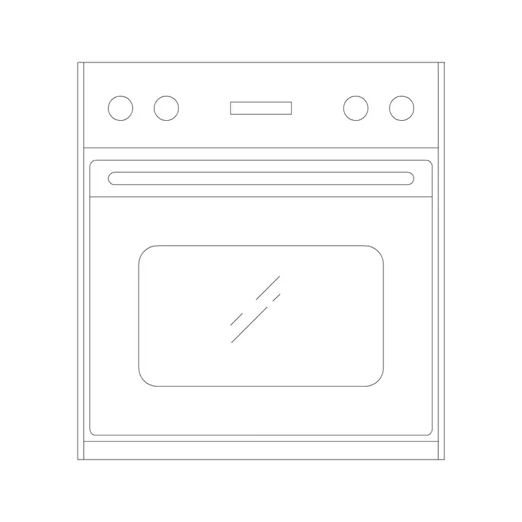 Ranges 3 DWG CAD block thumbnail — kitchen drawing