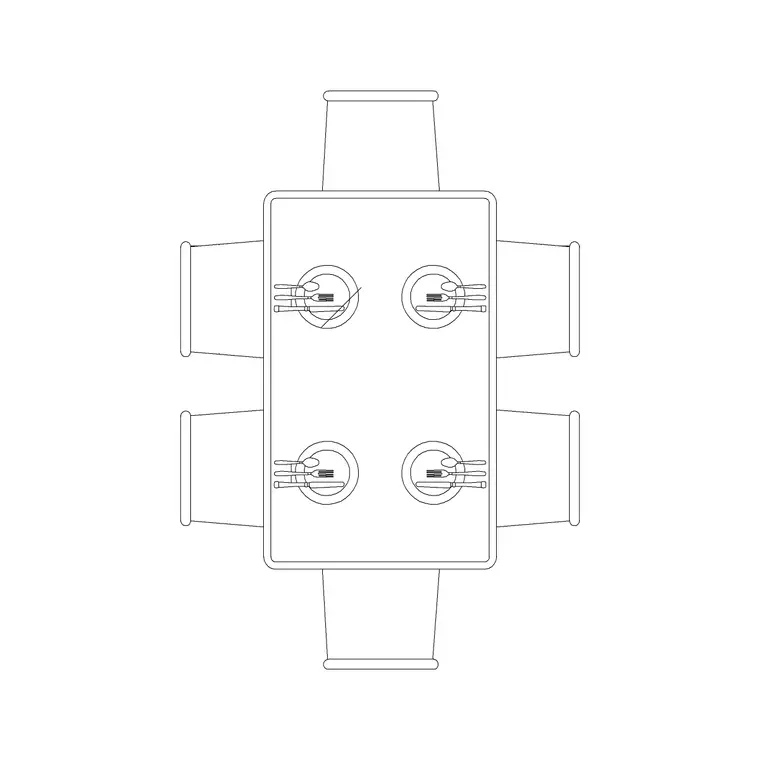 Rec 6P Dining Table (2) DWG CAD block thumbnail — furniture drawing