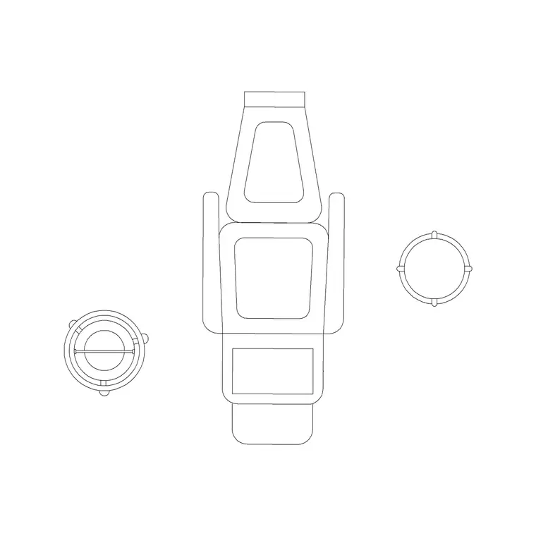 Recliner DWG CAD block thumbnail — medical drawing