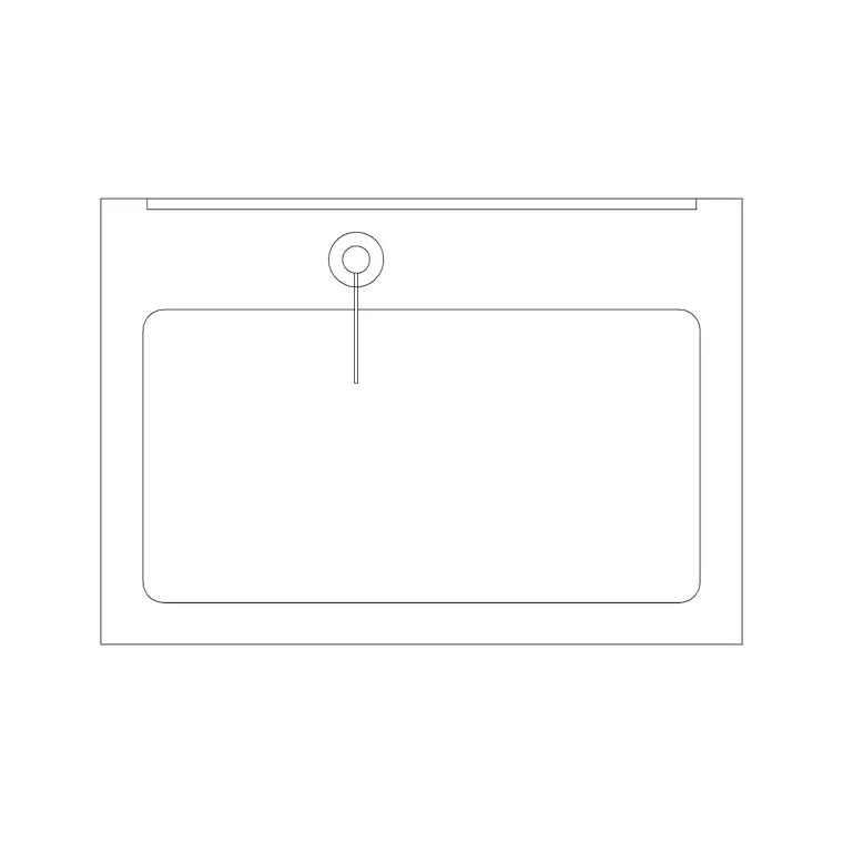 Rectangle Wash Basin Longer DWG CAD block thumbnail — bathroom drawing
