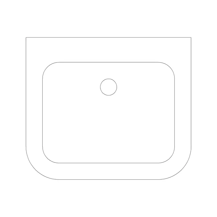 Rectangle Wash Basin With Edges DWG CAD block thumbnail — bathroom drawing