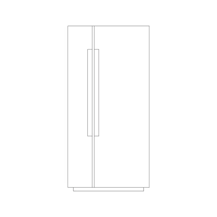 Refrigerator Double Door 700mm DWG CAD block thumbnail — kitchen drawing