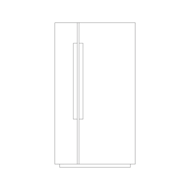 Refrigerator Double Door 800mm DWG CAD block thumbnail — kitchen drawing