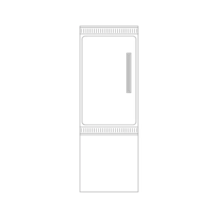 Refrigerator (elevation) 11 DWG CAD block thumbnail — kitchen drawing