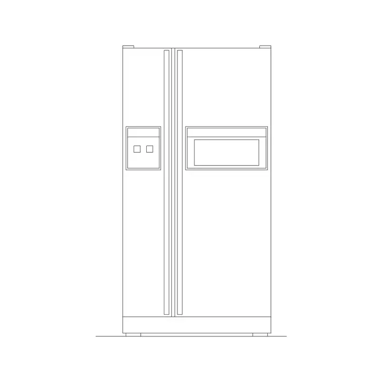 Refrigerator (elevation) 15 DWG CAD block thumbnail — kitchen drawing