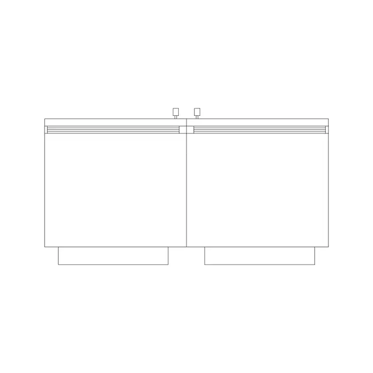 Refrigerator Plan Double Door 3 DWG CAD block thumbnail — kitchen drawing