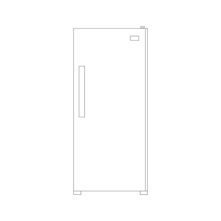 Refrigerator Single Door DWG CAD block thumbnail — kitchen drawing