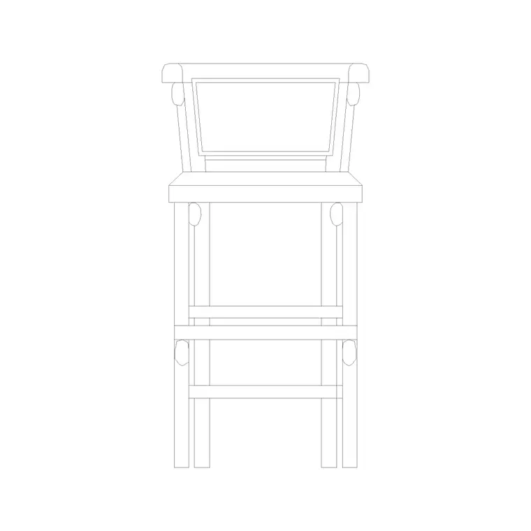 Restaurant Baby Stool DWG CAD block thumbnail — furniture drawing